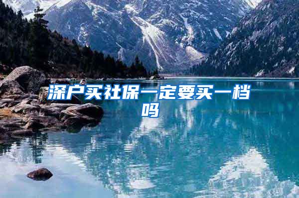 深户买社保一定要买一档吗