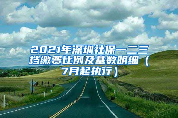 2021年深圳社保一二三档缴费比例及基数明细（7月起执行）