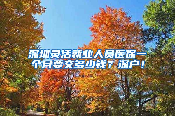 深圳灵活就业人员医保一个月要交多少钱？深户！