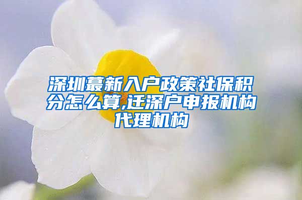 深圳蕞新入户政策社保积分怎么算,迁深户申报机构代理机构