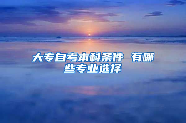 大专自考本科条件 有哪些专业选择