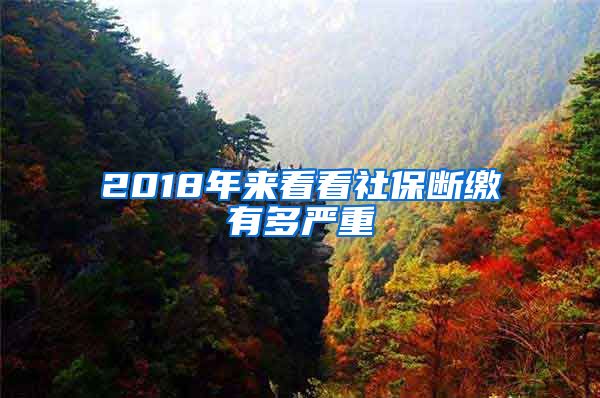 2018年来看看社保断缴有多严重
