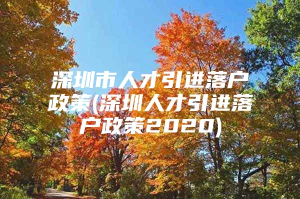 深圳市人才引进落户政策(深圳人才引进落户政策2020)