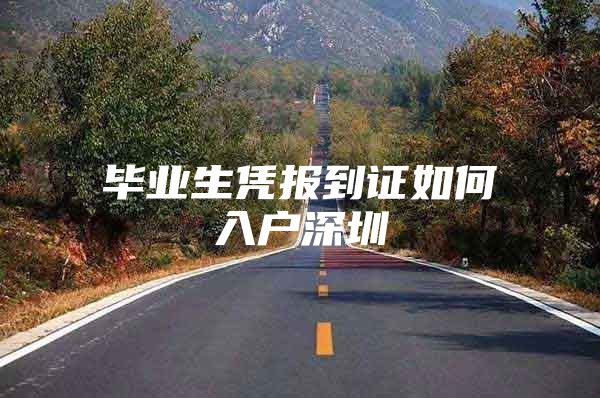 毕业生凭报到证如何入户深圳