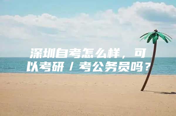 深圳自考怎么样，可以考研／考公务员吗？