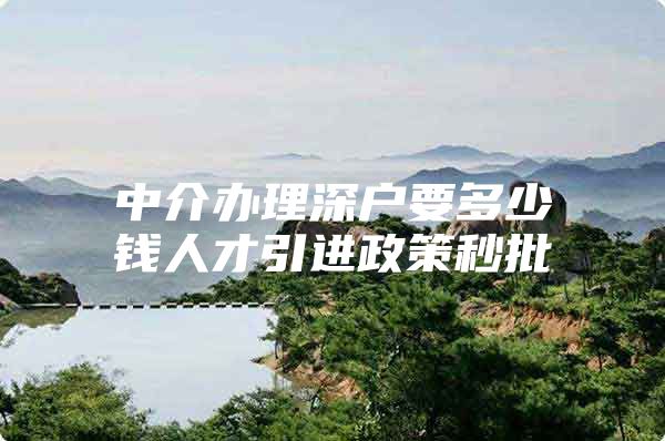 中介办理深户要多少钱人才引进政策秒批