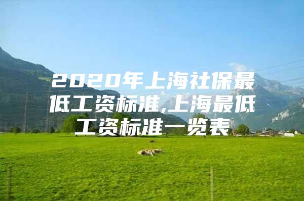 2020年上海社保最低工资标准,上海最低工资标准一览表