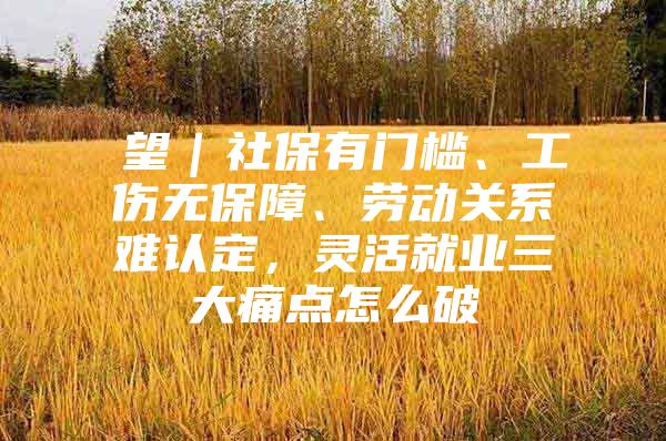 瞭望｜社保有门槛、工伤无保障、劳动关系难认定，灵活就业三大痛点怎么破