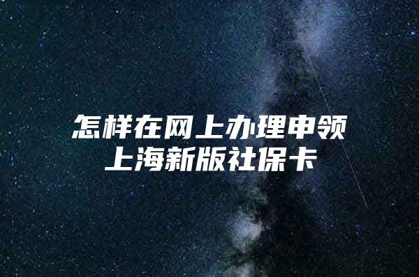 怎样在网上办理申领上海新版社保卡