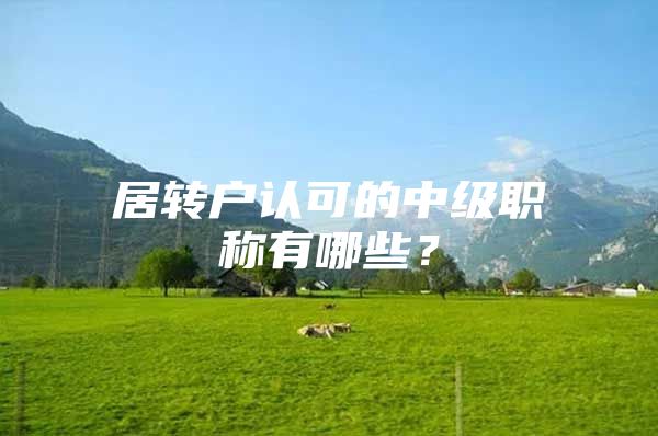 居转户认可的中级职称有哪些？