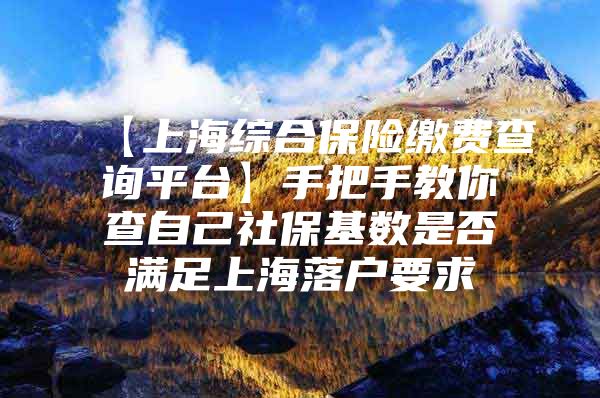 【上海综合保险缴费查询平台】手把手教你查自己社保基数是否满足上海落户要求