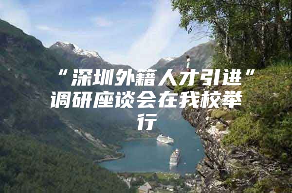 “深圳外籍人才引进”调研座谈会在我校举行