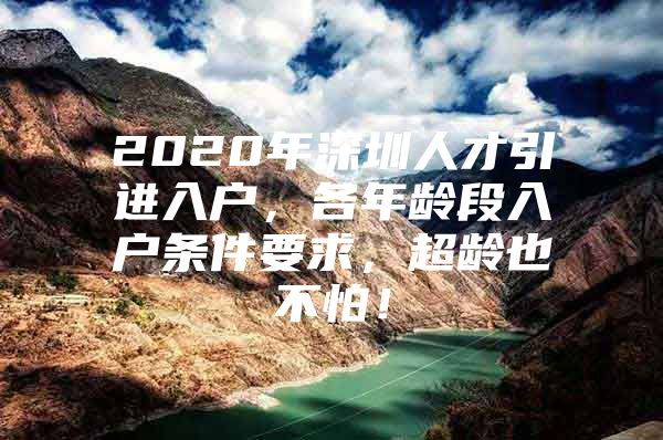 2020年深圳人才引进入户，各年龄段入户条件要求，超龄也不怕！