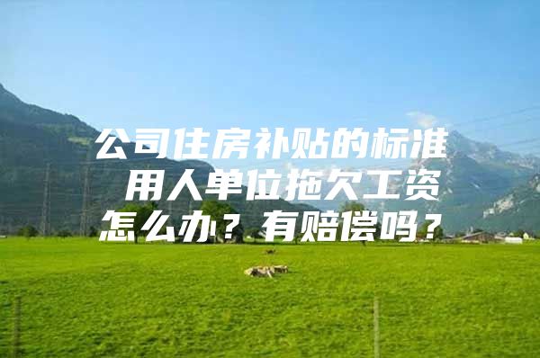 公司住房补贴的标准 用人单位拖欠工资怎么办？有赔偿吗？