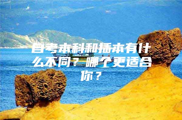自考本科和插本有什么不同？哪个更适合你？