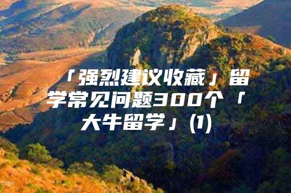 「强烈建议收藏」留学常见问题300个「大牛留学」(1)