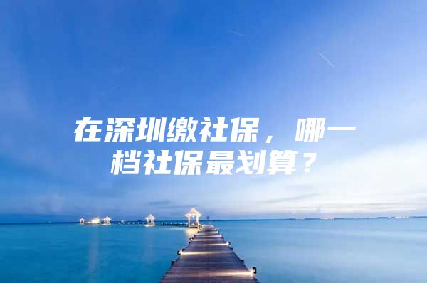 在深圳缴社保，哪一档社保最划算？
