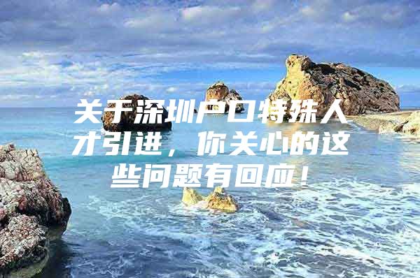 关于深圳户口特殊人才引进，你关心的这些问题有回应！