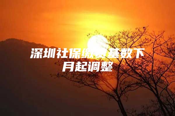 深圳社保缴费基数下月起调整