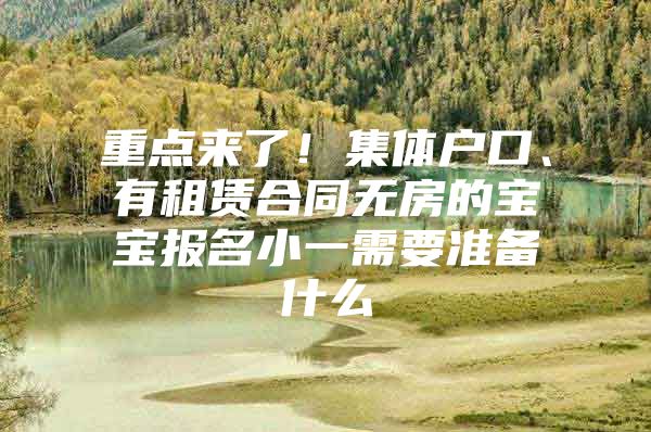 重点来了！集体户口、有租赁合同无房的宝宝报名小一需要准备什么