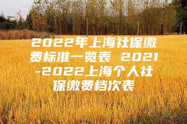 2022年上海社保缴费标准一览表 2021-2022上海个人社保缴费档次表