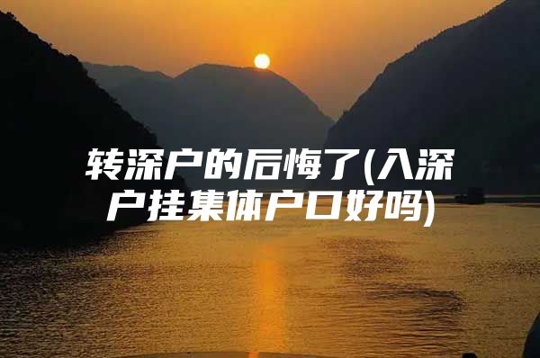 转深户的后悔了(入深户挂集体户口好吗)