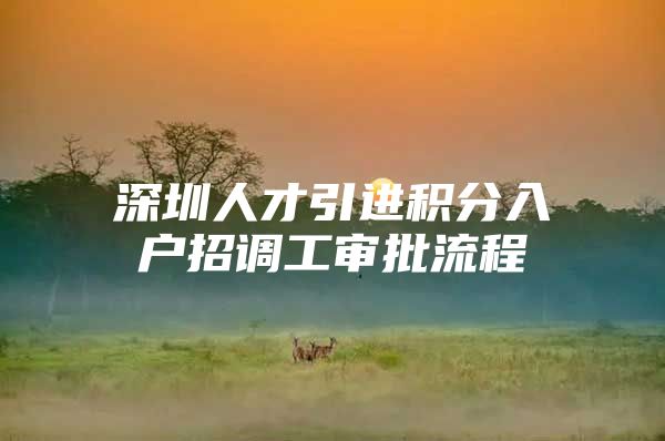 深圳人才引进积分入户招调工审批流程