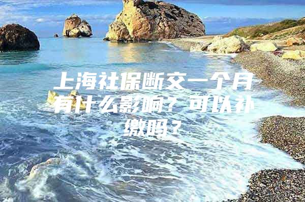 上海社保断交一个月有什么影响？可以补缴吗？