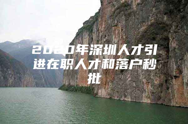 2020年深圳人才引进在职人才和落户秒批