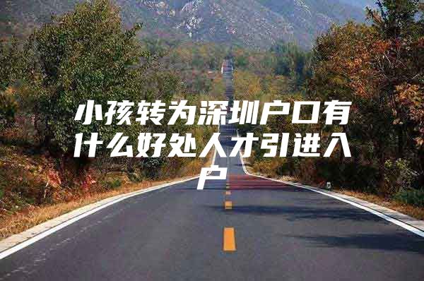 小孩转为深圳户口有什么好处人才引进入户