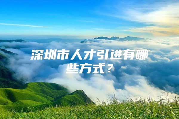 深圳市人才引进有哪些方式？