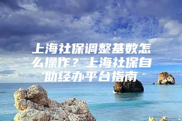上海社保调整基数怎么操作？上海社保自助经办平台指南
