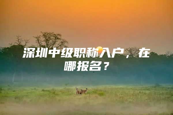 深圳中级职称入户，在哪报名？