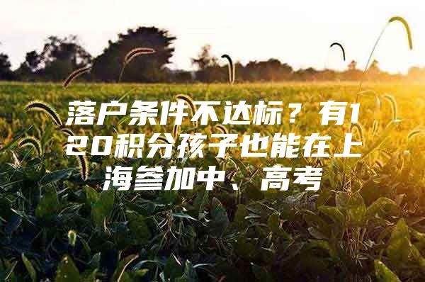 落户条件不达标？有120积分孩子也能在上海参加中、高考