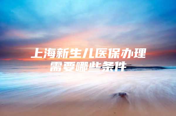 上海新生儿医保办理需要哪些条件
