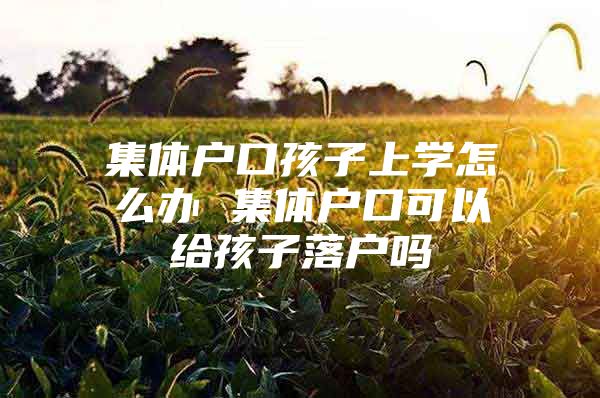 集体户口孩子上学怎么办 集体户口可以给孩子落户吗