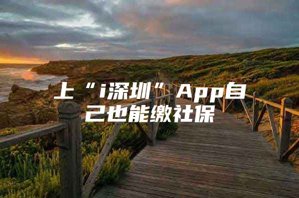 上“i深圳”App自己也能缴社保