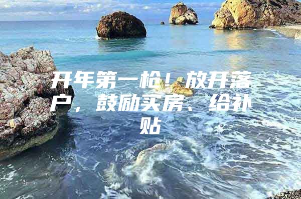 开年第一枪！放开落户，鼓励买房、给补贴