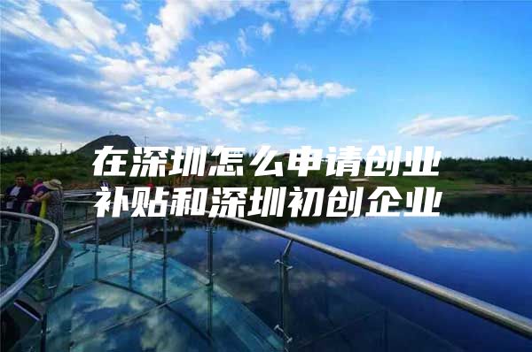 在深圳怎么申请创业补贴和深圳初创企业