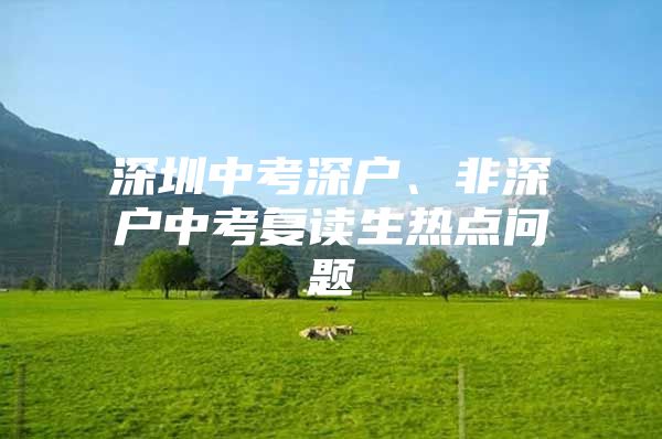 深圳中考深户、非深户中考复读生热点问题