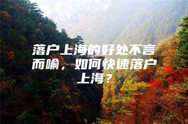 落户上海的好处不言而喻，如何快速落户上海？
