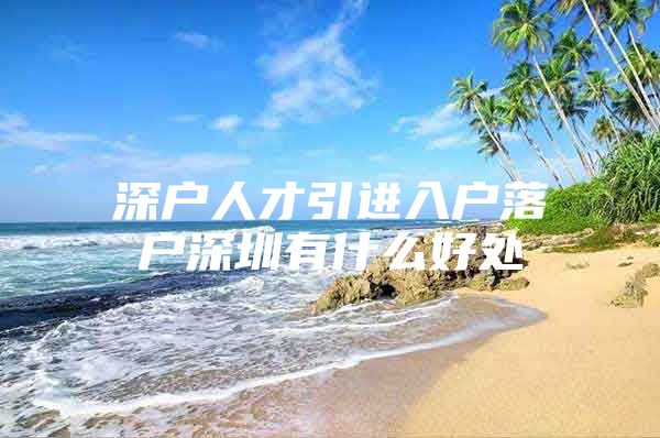 深户人才引进入户落户深圳有什么好处