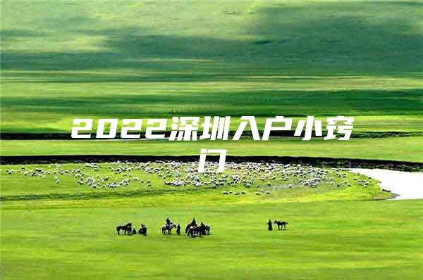 2022深圳入户小窍门