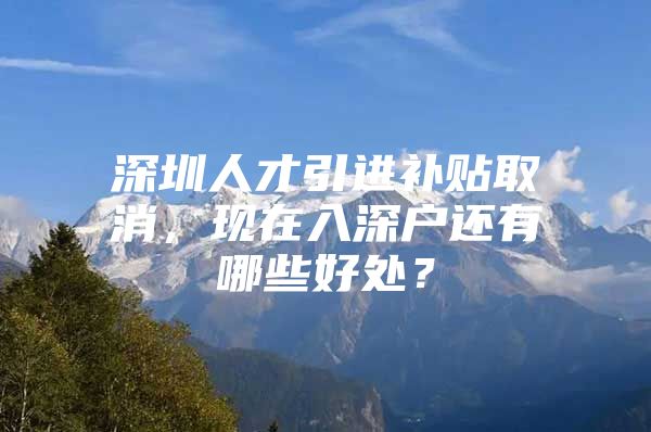 深圳人才引进补贴取消，现在入深户还有哪些好处？