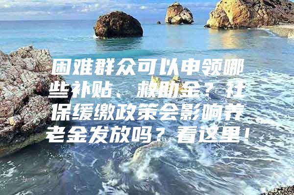 困难群众可以申领哪些补贴、救助金？社保缓缴政策会影响养老金发放吗？看这里！