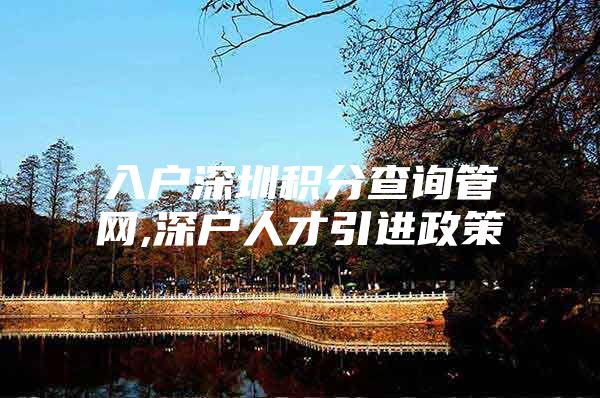 入户深圳积分查询管网,深户人才引进政策