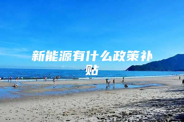 新能源有什么政策补贴