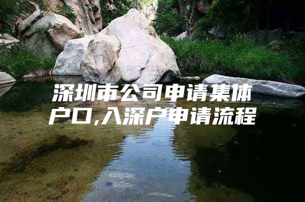 深圳市公司申请集体户口,入深户申请流程