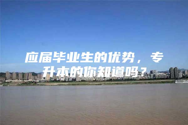 应届毕业生的优势，专升本的你知道吗？