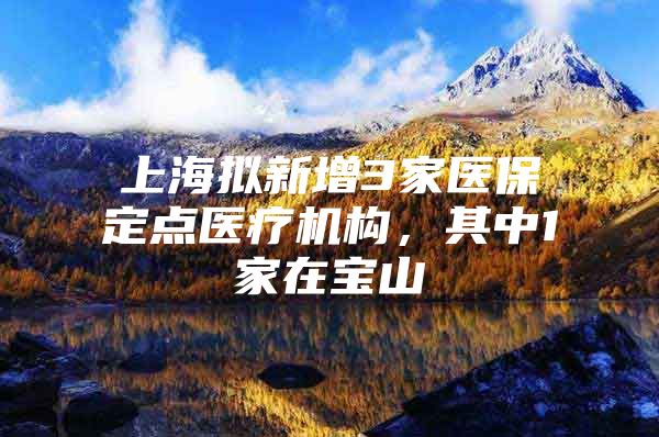 上海拟新增3家医保定点医疗机构，其中1家在宝山